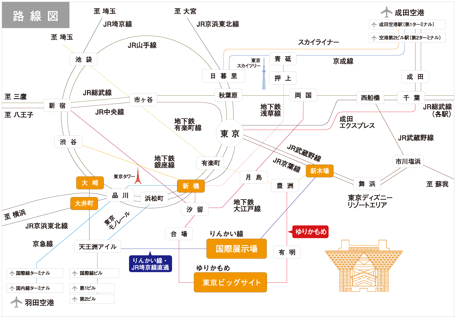 会場までの路線図